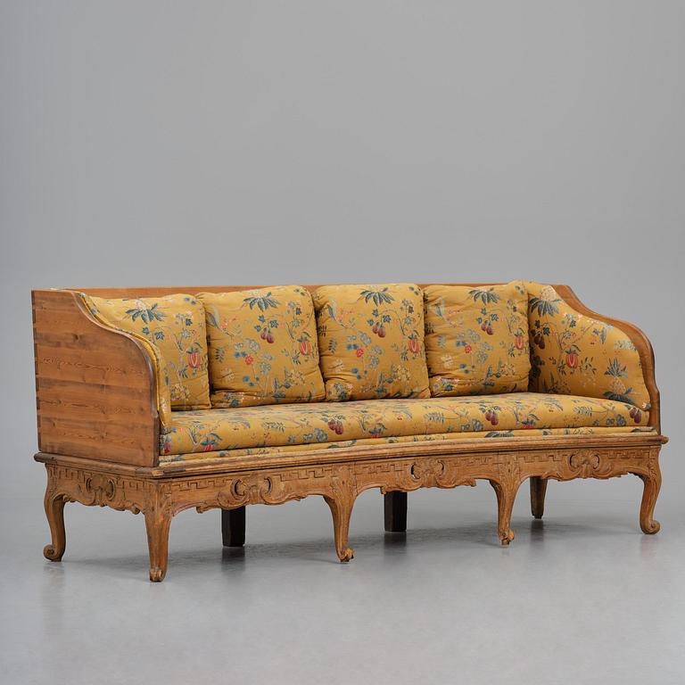 A rococo sofa attributed to C. Tietze (master in Stockholm 1764-91).