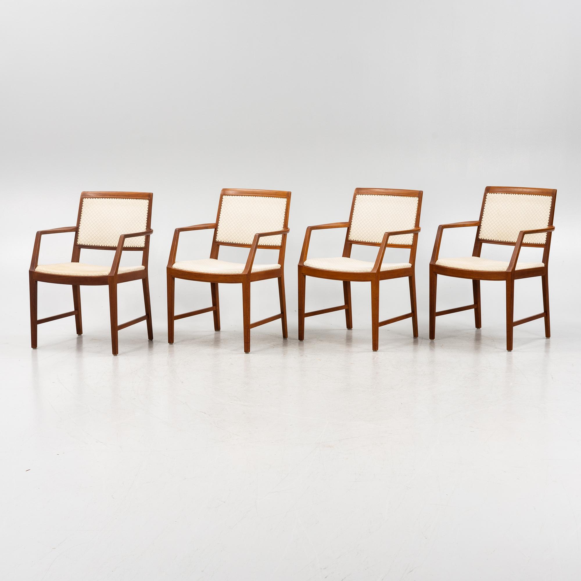 Bertil Fridhagen, four teak armchairs, Bodafors, Sweden, 1960's/70's.