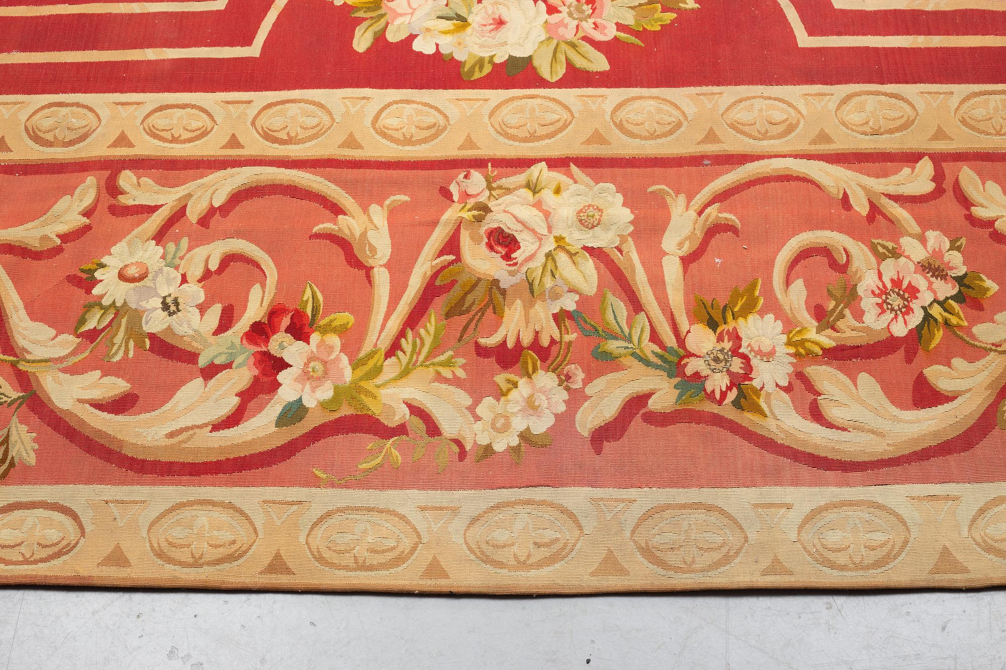 A carpet, tapestry weave, ca 625 x 431,5 cm, Aubusson the middle of the 19th century - around 1900, France.