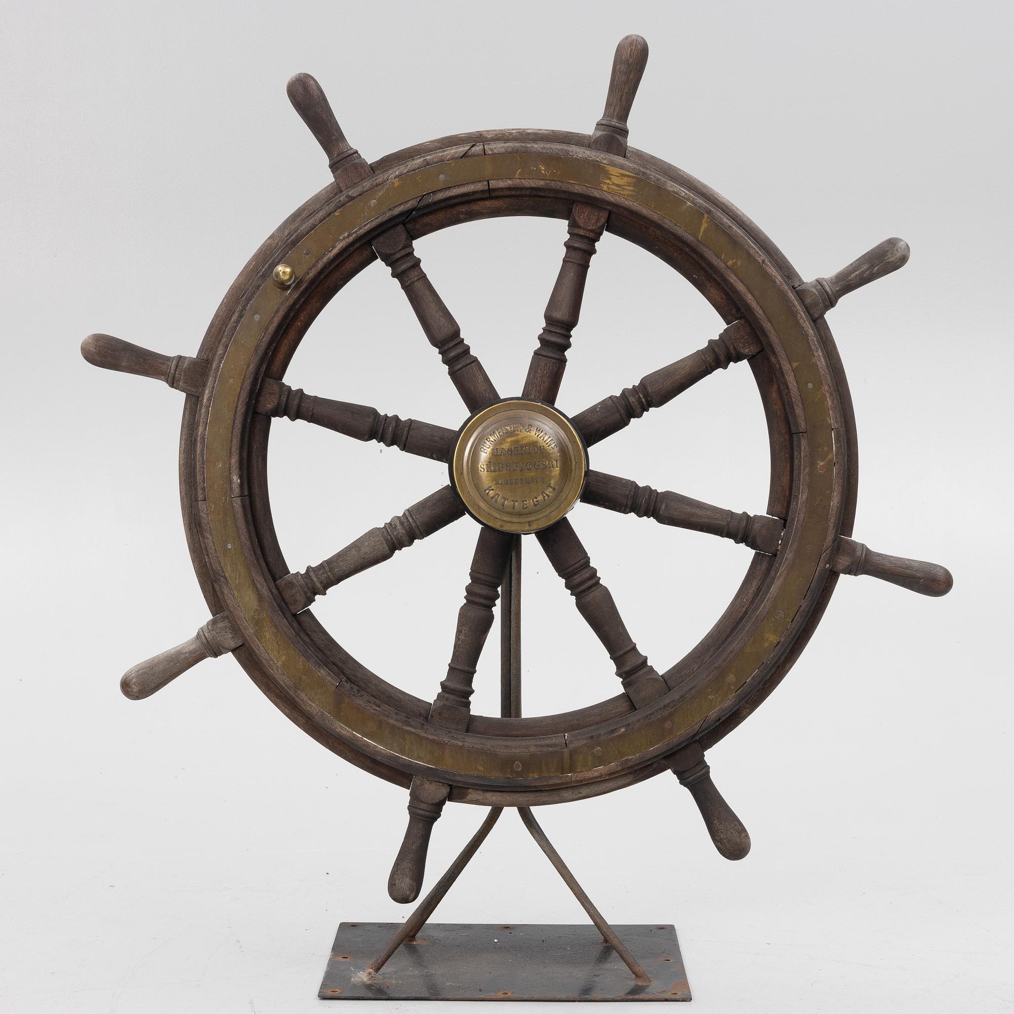 Skeppsratt / styre, Burmeister & Wains, Köpenhamn, Danmark.