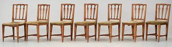 Twelve matched late Gustavian circa 1800 chairs.
