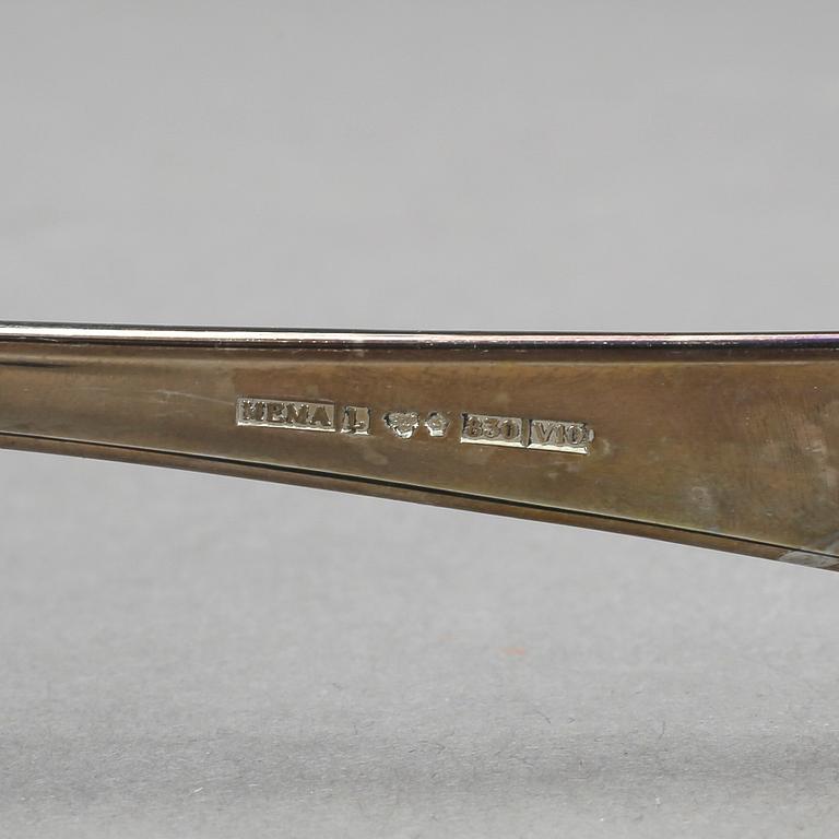 BESTICKSERVIS, 53 delar, silver, mestadels Mema, Lidköpning. Tot vikt Ca 2213 gram.