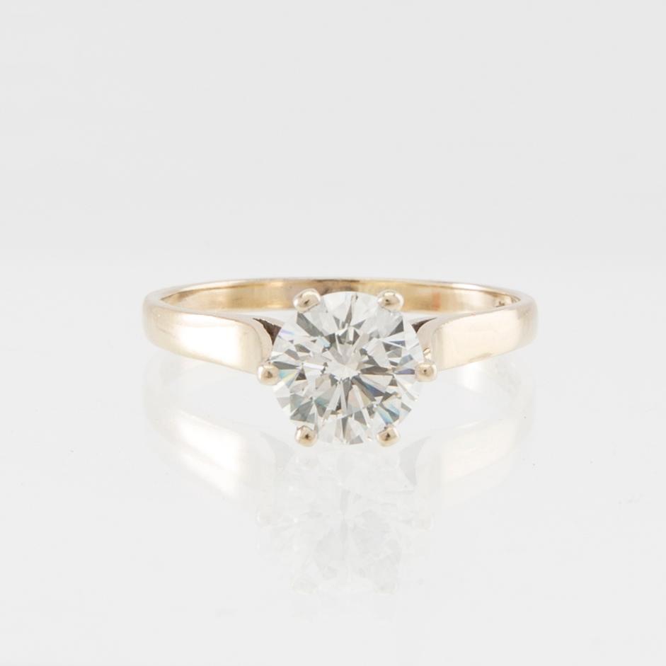 Solitaire ring 14K white gold with a diamond approx. 1.23 ct.