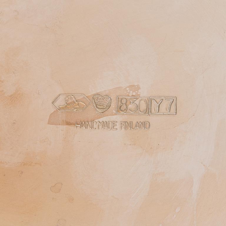 Coffee service, three parts, silver, Kultakeskus Oy, Hämeenlinna,  1976 - 1979.