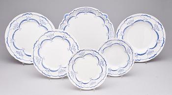 SERVIS, flintgods, 89 delar, "Rococo", Gustavsberg, 1800-talets slut.