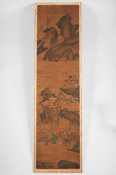 Paintings, 8 parts, depicting the eight immortals crossing the sea, late Qing Dynasty, 19th Century.