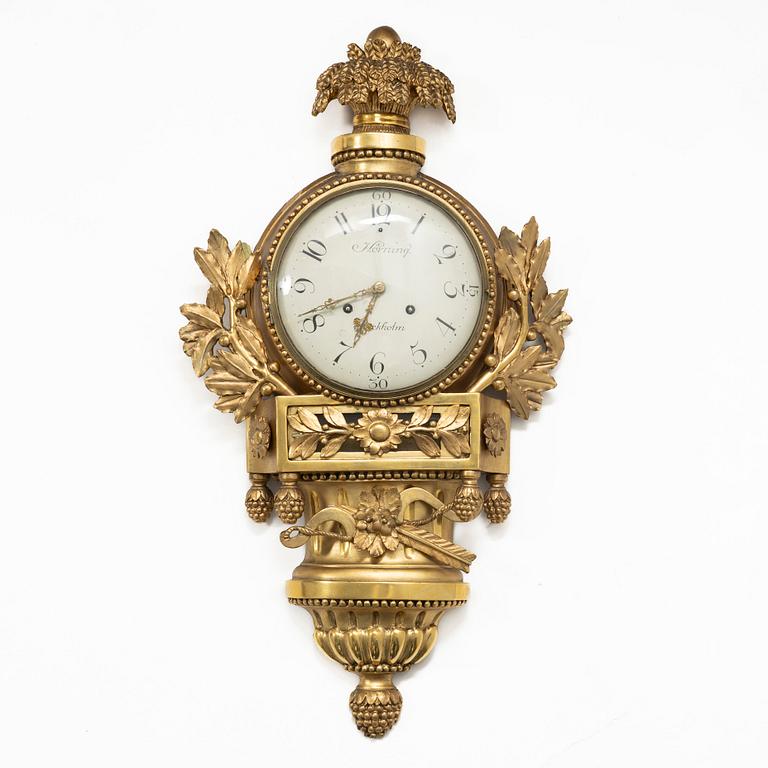 Väggpendyl, sengustaviansk, Sven Peter Hörning (1750-1808, urmakare i Stockholm, övertog Petter Ernsts urfabrik 1785).