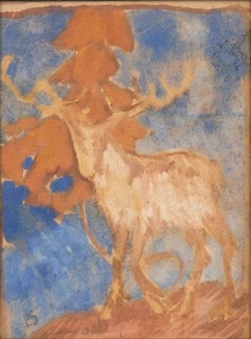 Helmer Osslund, Study of a reindeer.