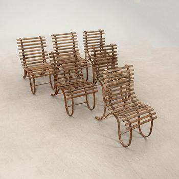 Garden chairs, 6 pieces, early 20th century.