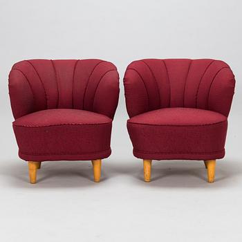 A 1950s pair of armchairs, "Elisabeth", for Asko Finland.