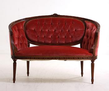 SALONGSMÖBEL, 3 delar, Louis XVI´stil, 1900-tal.