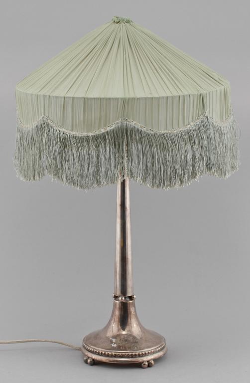 BORDSLAMPA, nysilver, 1930-tal.