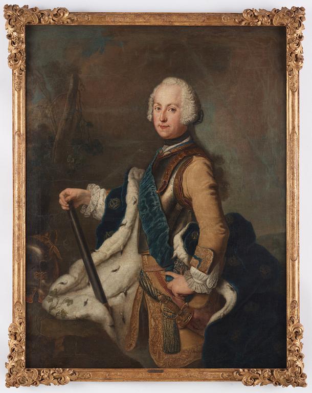 Antoine Pesne Attributed to, ”King Adolf Fredrik as Crown Prince with the Russian Order of St Andrew”(1710-1771).