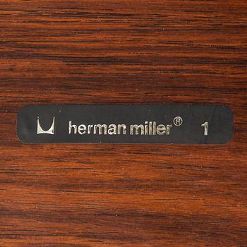 Charles and Ray Eames, a 1980s 'Lounge chair' and stool for Herman Miller.