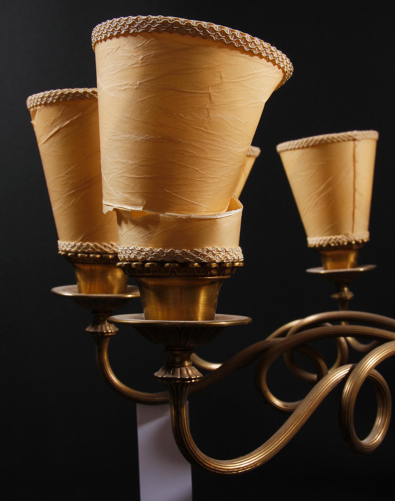 TAKLAMPA, mässing, 1920/30-tal. H 95.