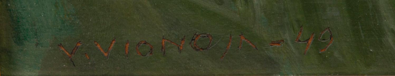 VEIKKO VIONOJA, oil on wooden panel, signed and dated -49.