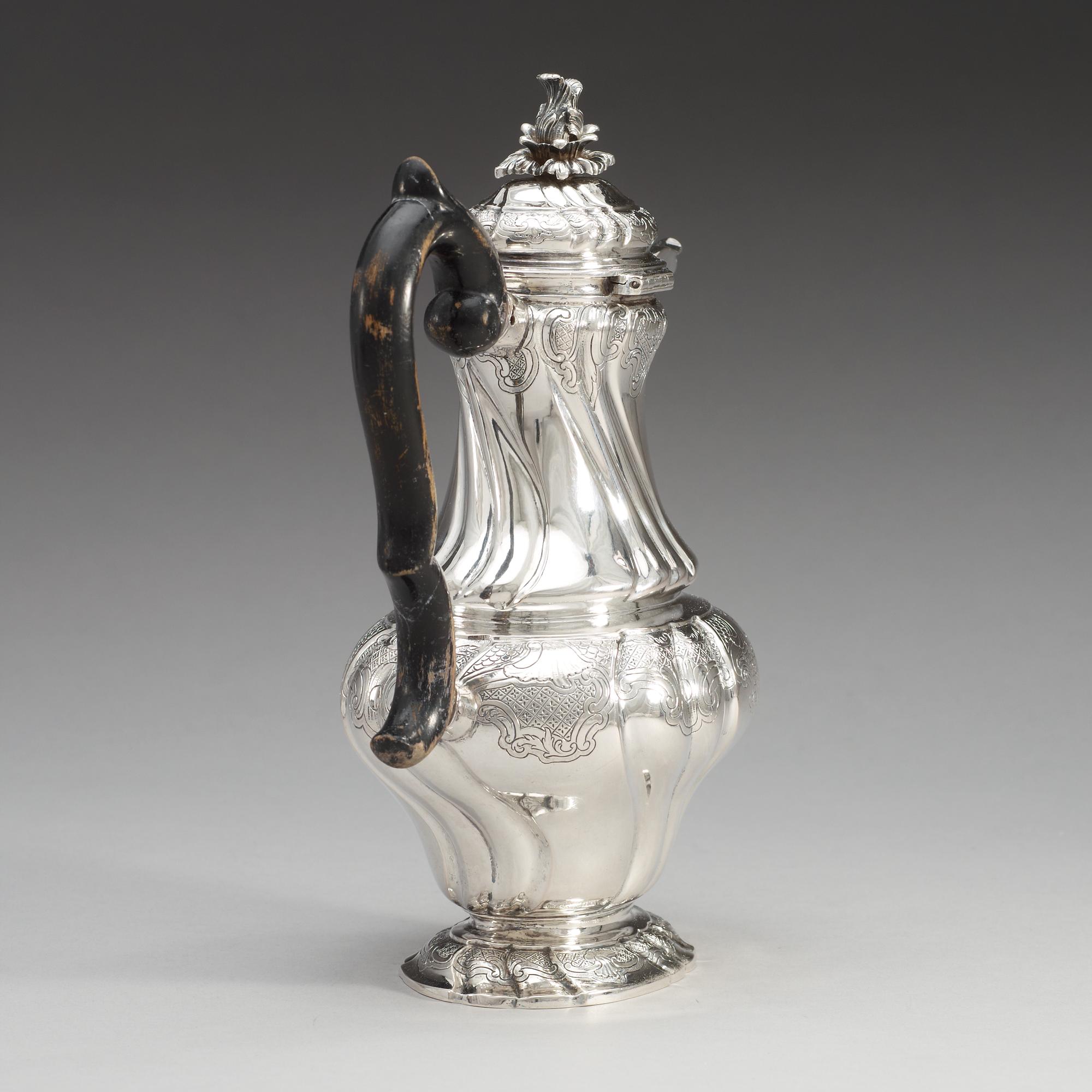 KAFFEKANNA, av Kilian Kelson, Stockholm 1750. Rokoko.
