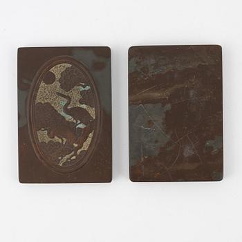 A Chinese inkstone with cover, Qingdynasty.
