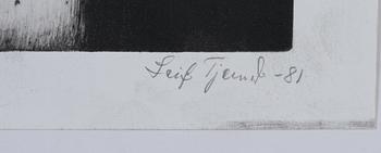 LEIF TJERNED, etsningar, 2 st, sign o dat -81.