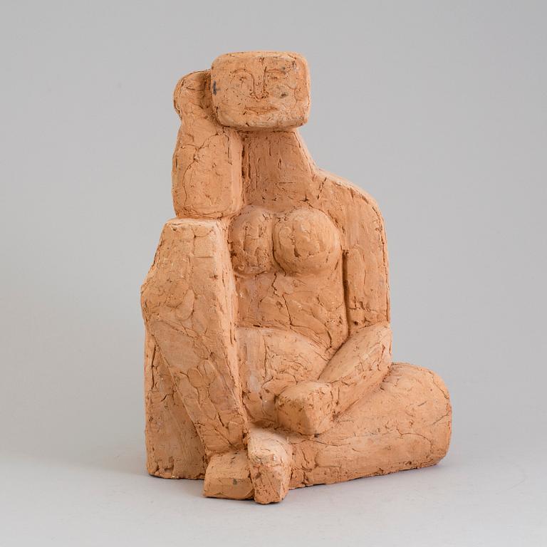 SKULE WAKSVIK, sculpture, terracotta, signed and dated 1965.