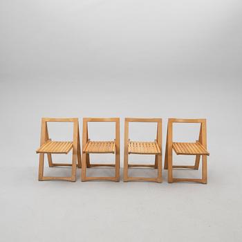 Aldo Jacober, folding chairs 4 pcs for Bazzani 1970s.