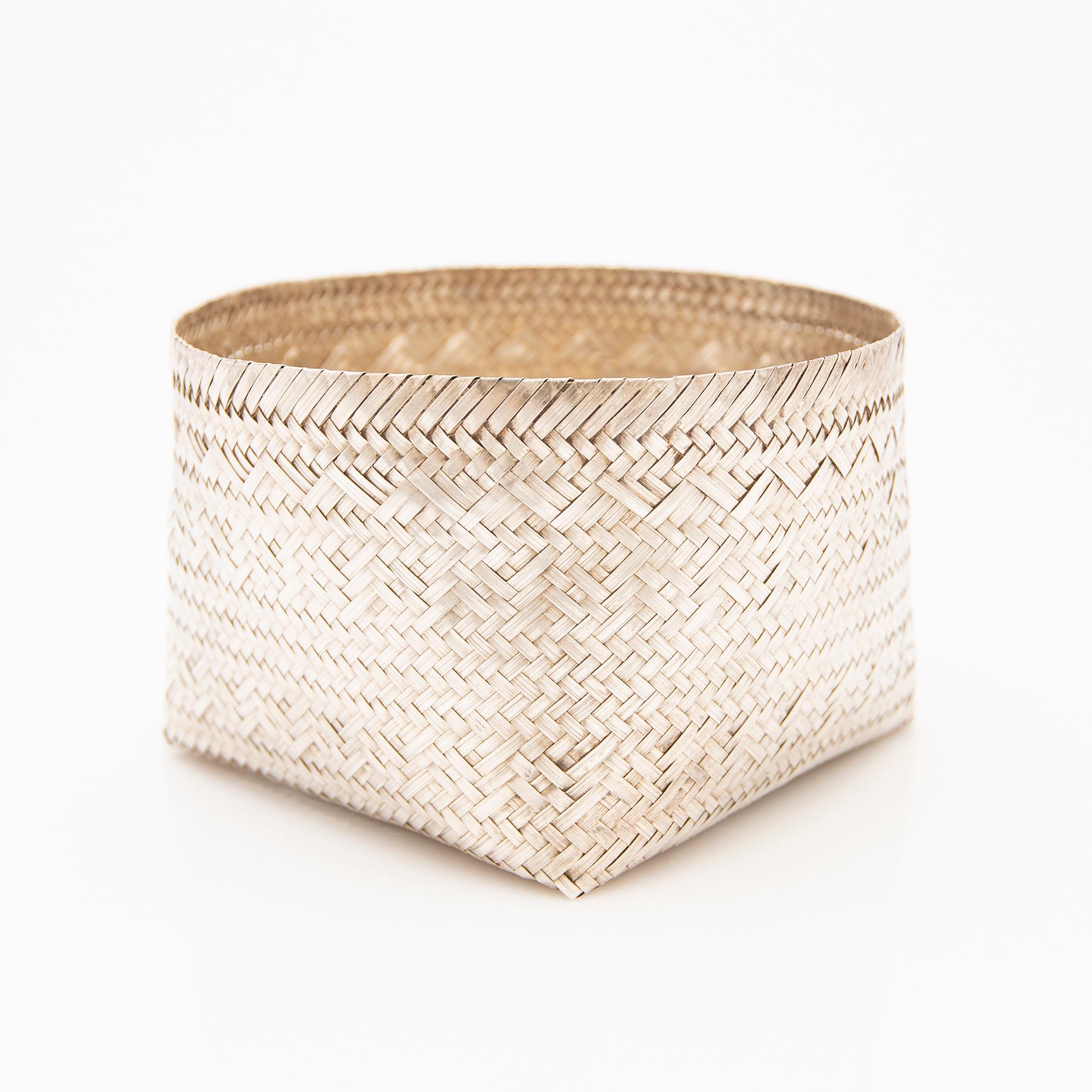 Basket, sterling silver, Mexico.