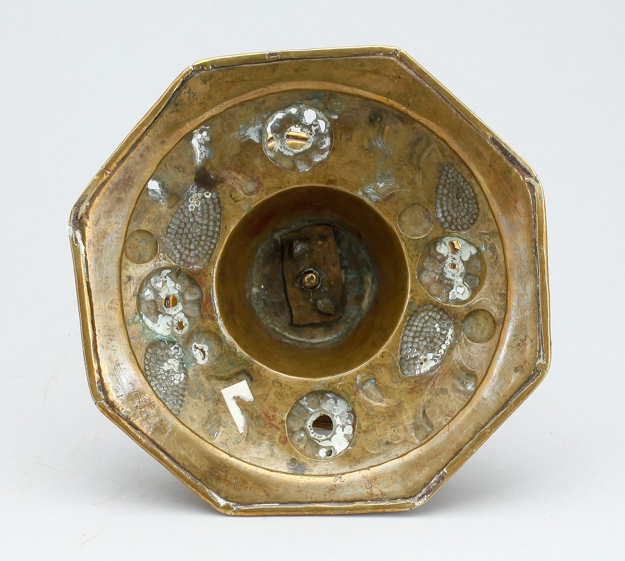 LJUSSTAKE, mässing, barock, 1700-tal.