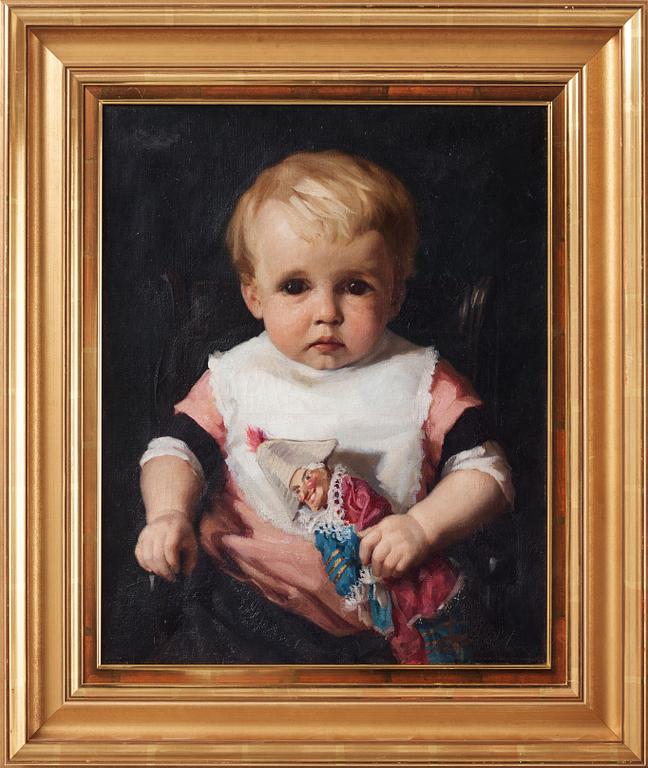 Albert Edelfelt, Barnporträtt föreställande konstnären Berndt Lindholms son Ragnar.