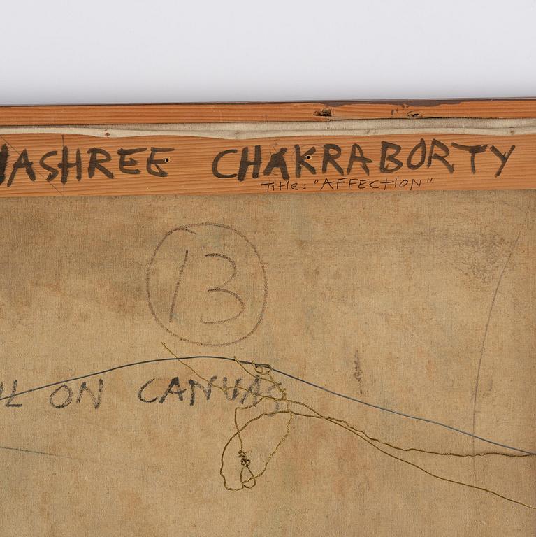 Jayashree Chakravarty, "Affection", signed and dated 1987 verso.