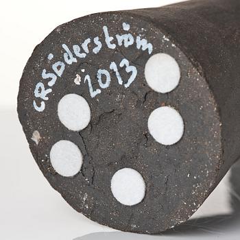 Carl Richard Söderström, a black stoneware sculpture 'Young Tree', his own workshop, Stockholm 2013.