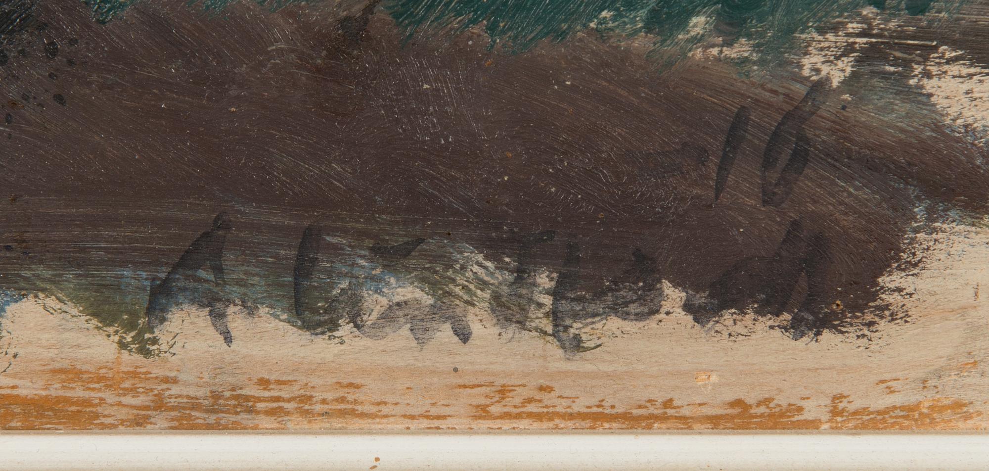 Anton Lindforss, oil on board, signed and dated -16.