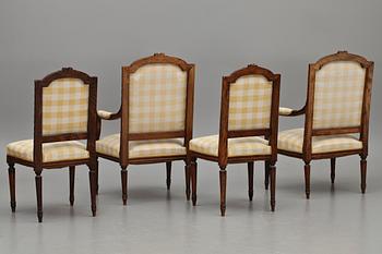 SALONGSGRUPP, 5 delar, gustaviansk stil, 1800/1900-tal.