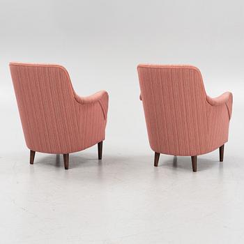 Carl Malmsten, a pair of 'Husmor' easy chairs from AB OH Sjögren, Tranås.