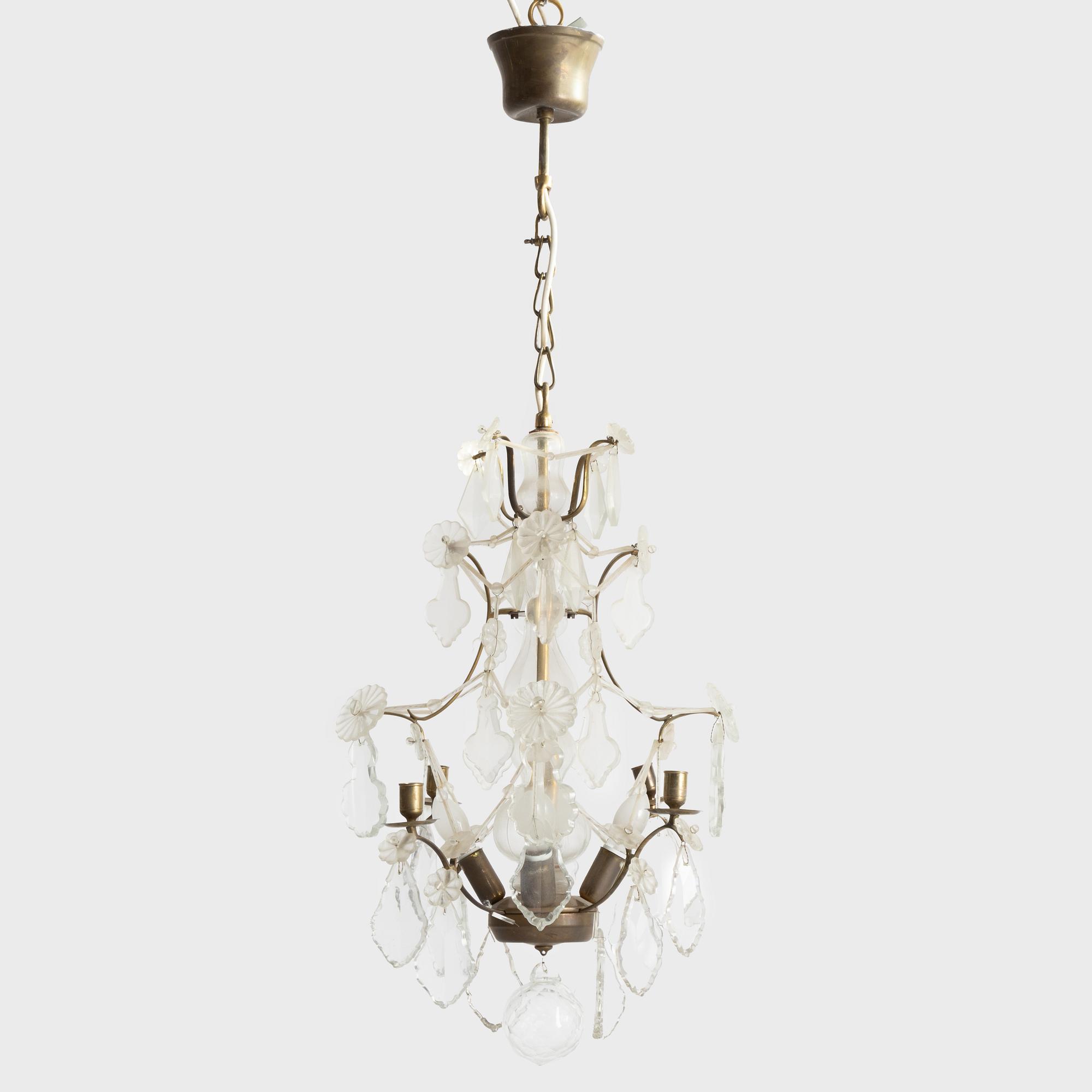 A Rococo-style  chandelier, first half of teh 20th century.