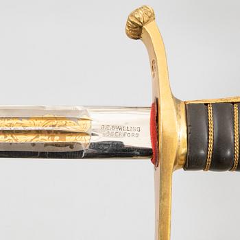 A Swedish infantry officer's sabre, 1899 pattern with scabbard.