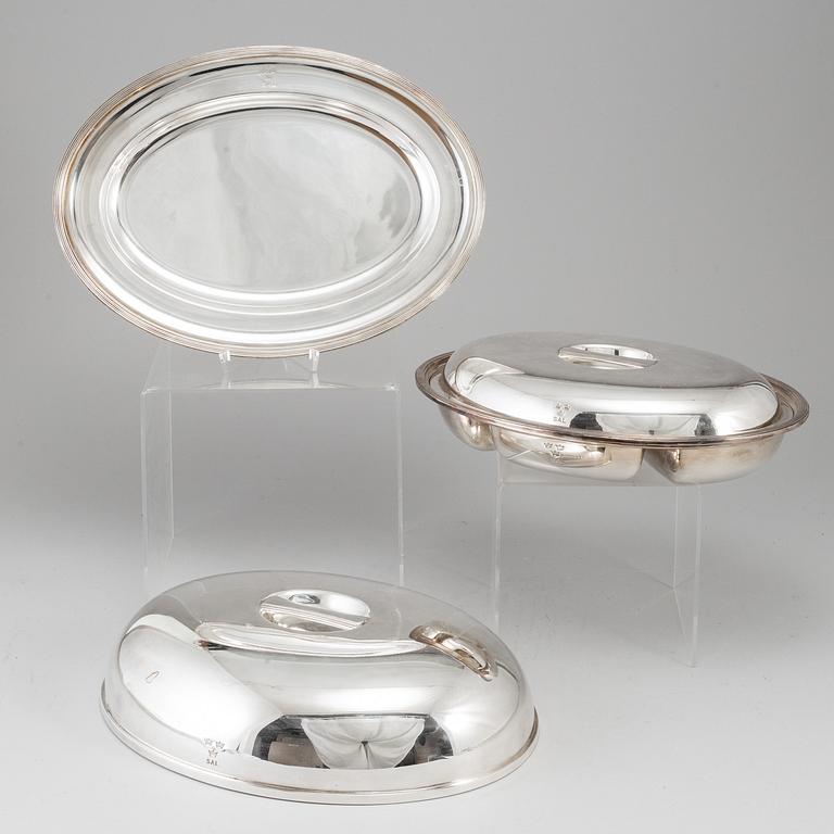 SWEDISH AMERICAN LINE, 3 serving dishes. Gense.