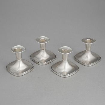 LJUSSTAKAR, 4 st, silver. Tore Eldh, Ceson, Göteborg, 1992.