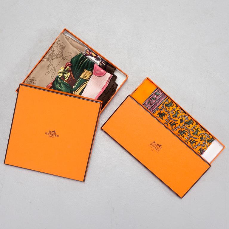 HERMÉS, SCARVES, 2, "Chasse en Inde" & "Pani la shar pawnee".