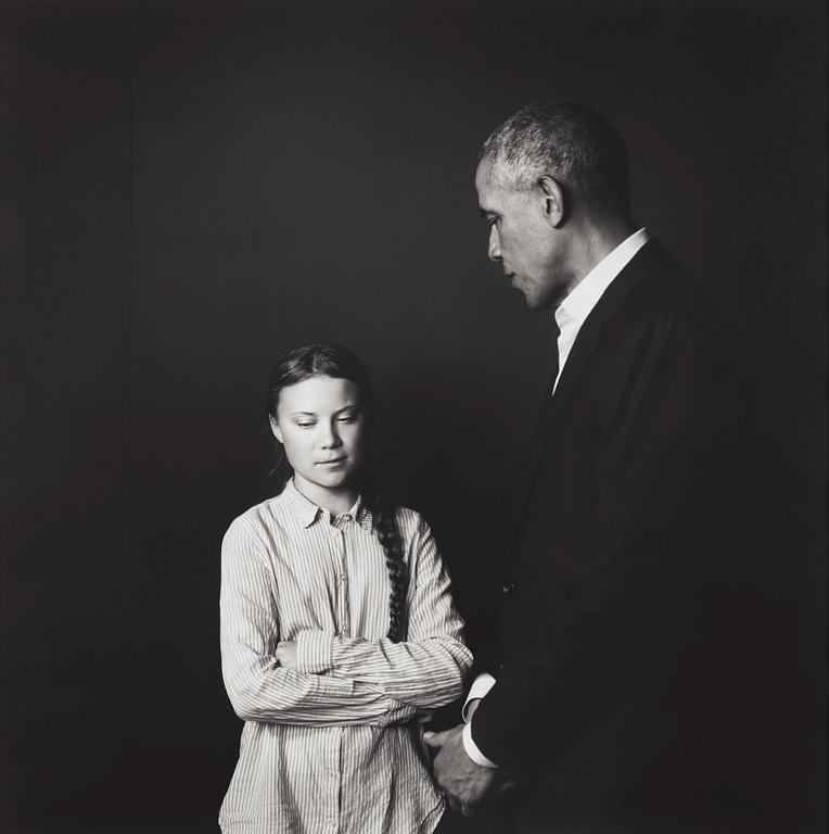 Max Modén, "Greta Thunberg and Barack Obama
at the Grand Hotel", 2019.