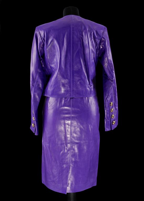 A two-piece costume consisting of jacket and skirt by Yves Saint Laurent.