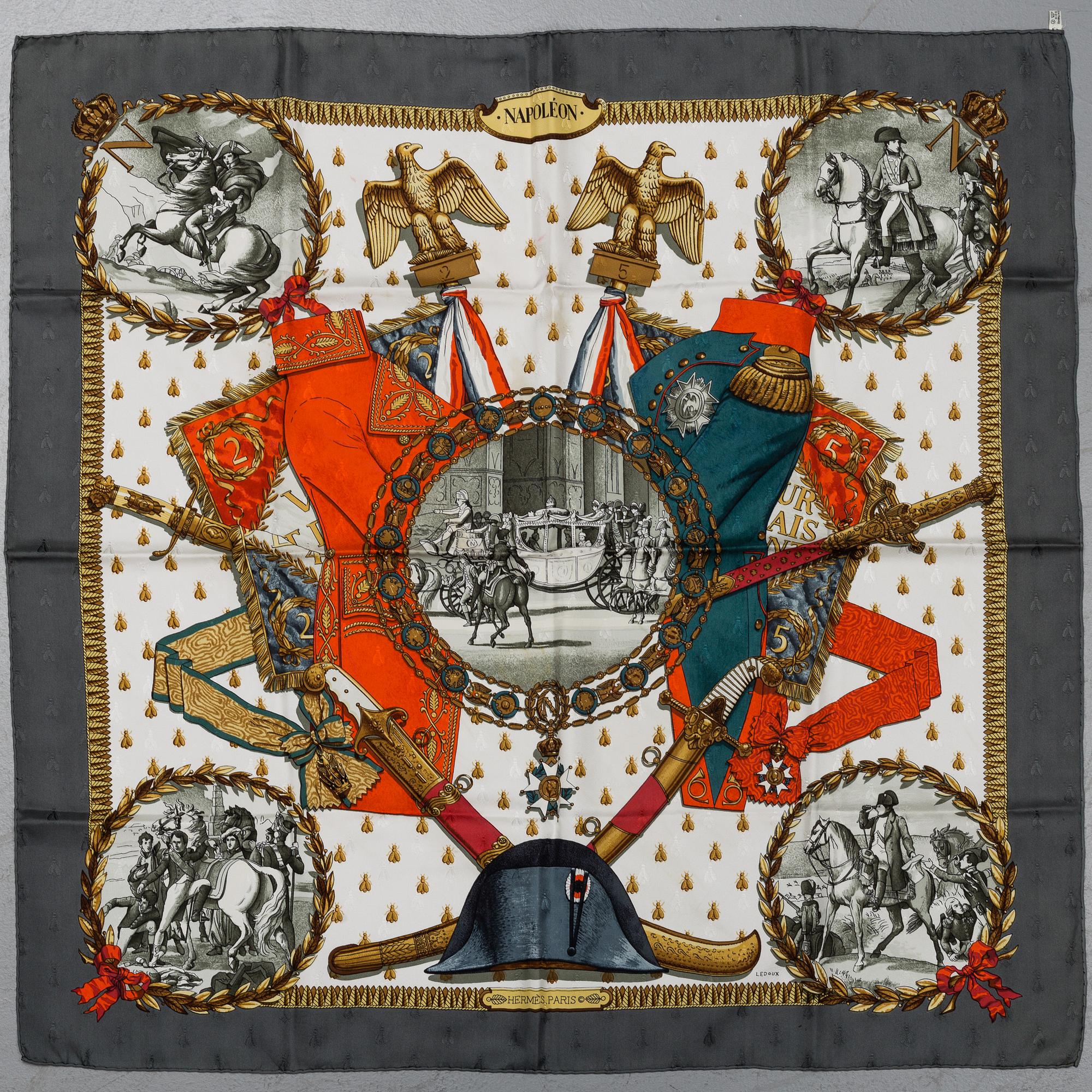HERMÈS, a 'Napoléon' silk scarf.