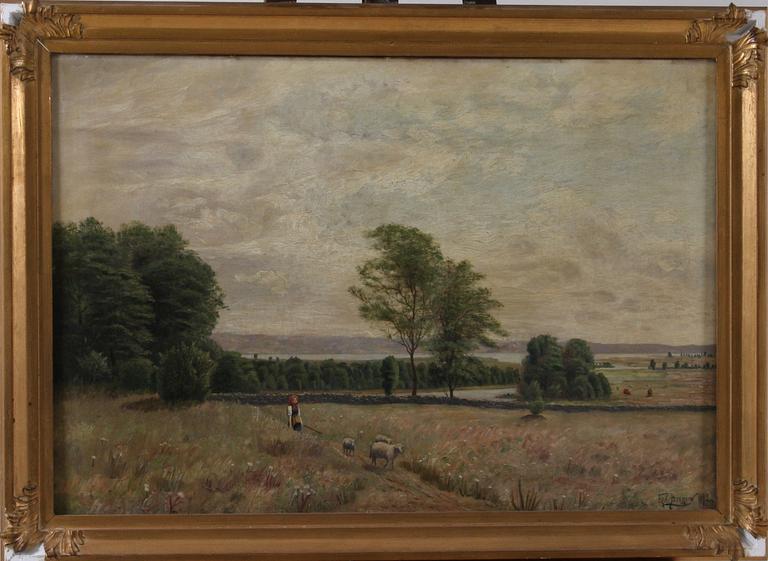 OKÄND KONSTNÄR, olja på duk, sign Pettersson o dat "1892".