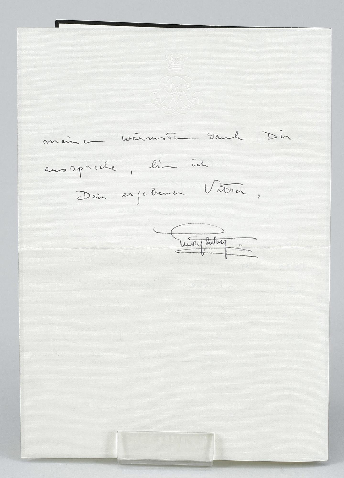 KUNGLIGA BREV, 2 st, Kronprins Gustaf Adolf av Sverige, dat och undertecknade 1930 resp 1947.