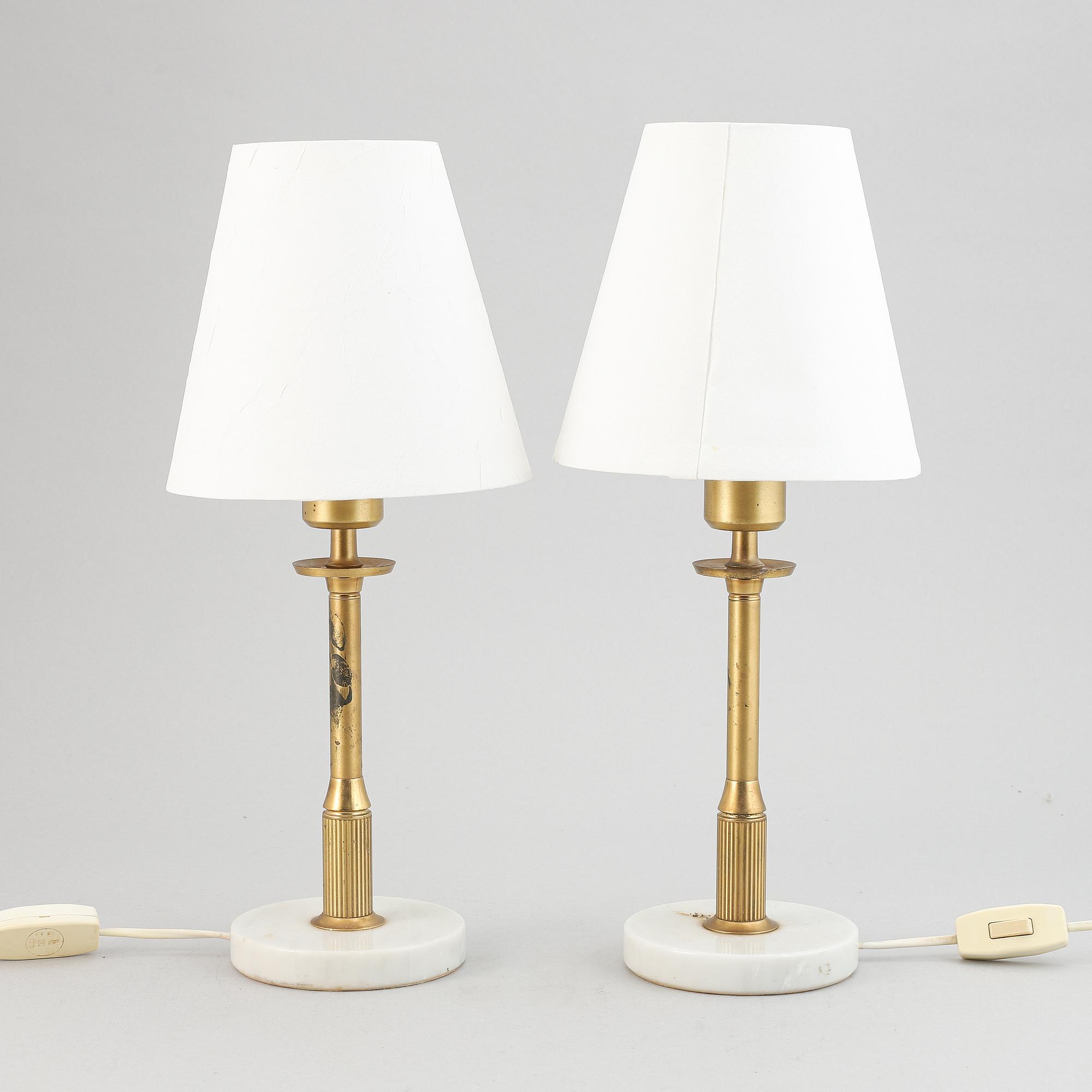 Bordslampor, ett par, 1900-tal.