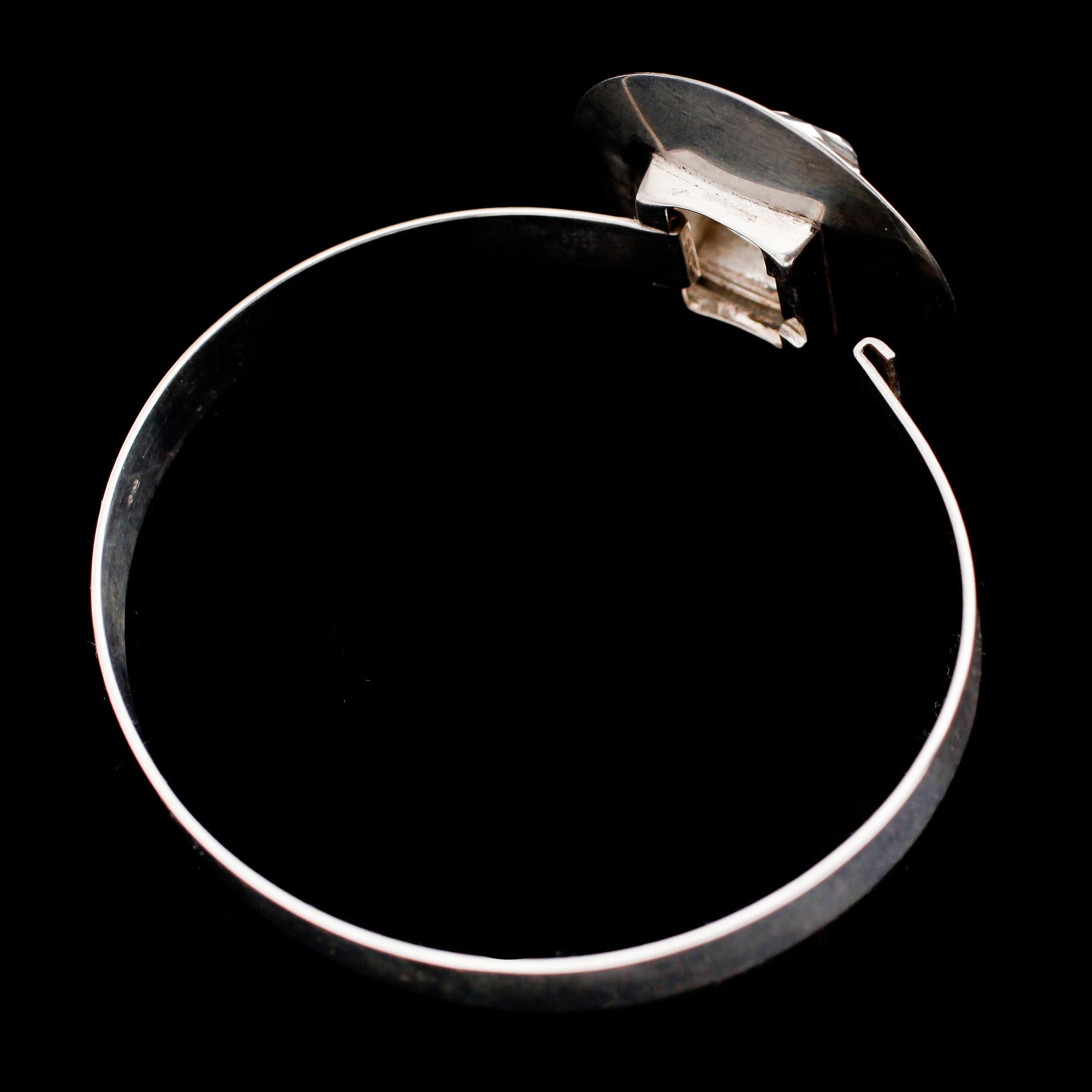 ARMBAND SAMT RING, silver, med bergkristaller, 1960-tal. Vikt ca 30 g.