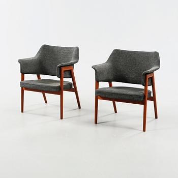 A pair of armchairs designed by Karl-Erik Ekselius for JOC, Vetlanda, made around the middle of the 20th century.
