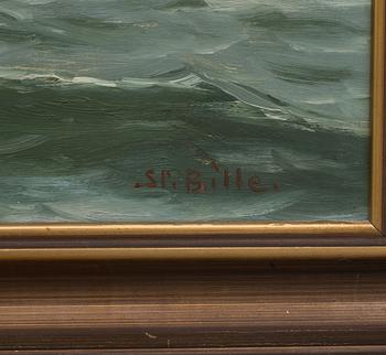 OKÄND KONSTNÄR, olja på duk, signerad s.r Bille.