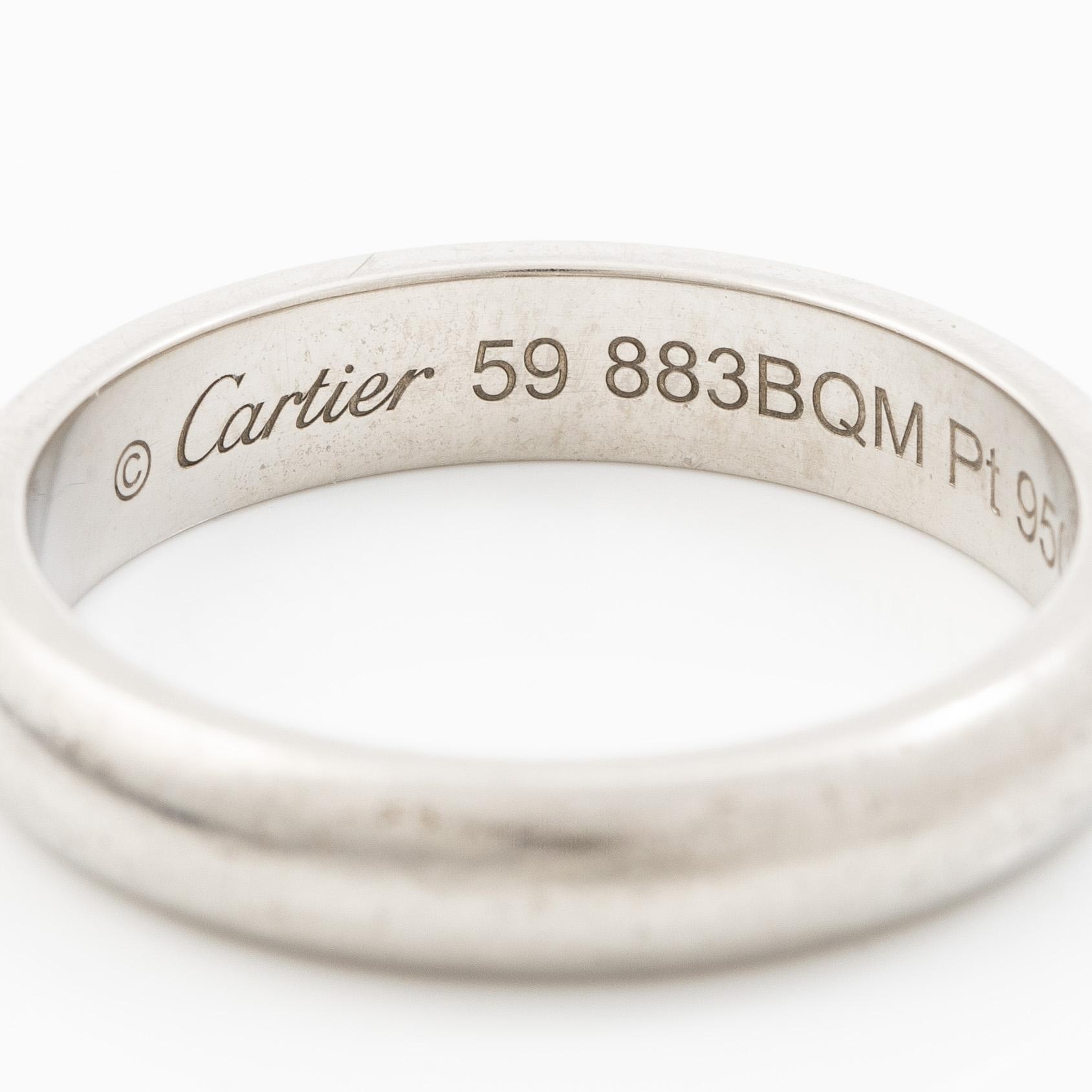 Cartier, ring, wedding band, platinum.