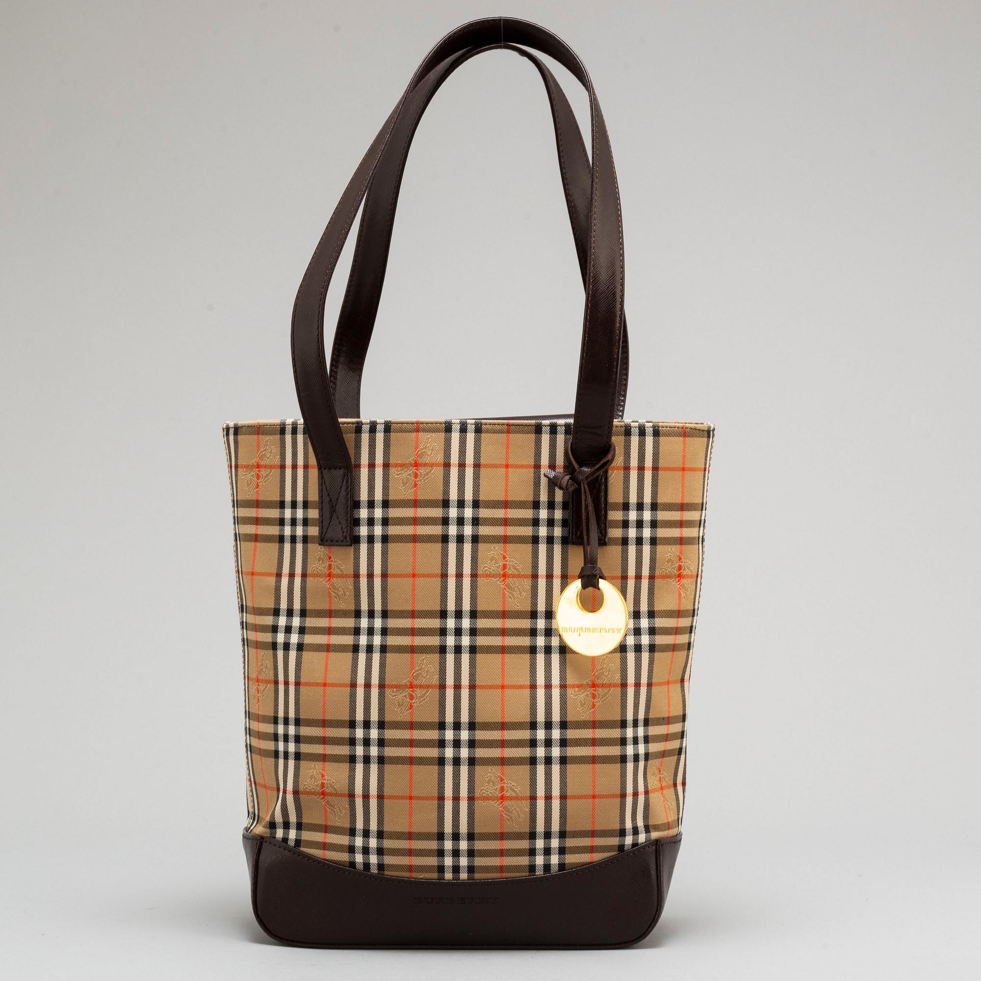 BURBERRY, väska, "Plaid Canvas Tote Bag".