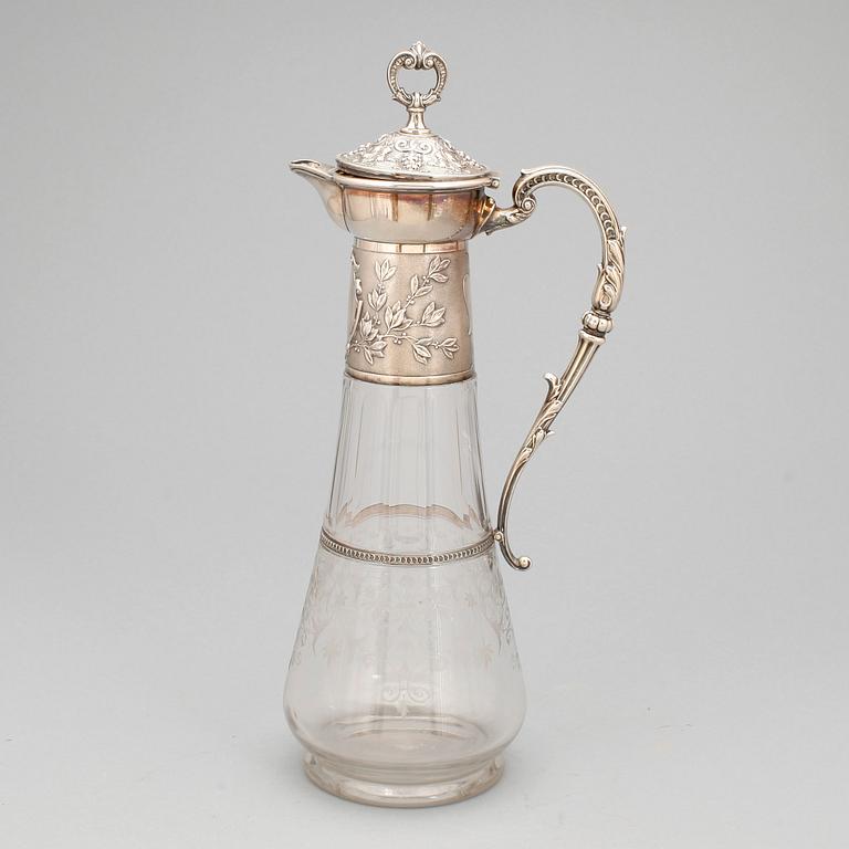 VINKARAFF, glas och silver, firma Gustaf Möllenborg, Stockholm, 1881.